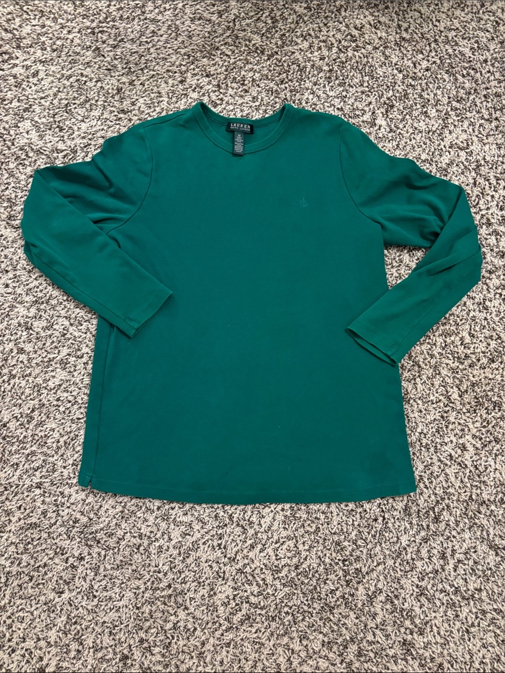 Lauren Ralph Lauren Emerald Green Long-Sleeve Crewneck Top
